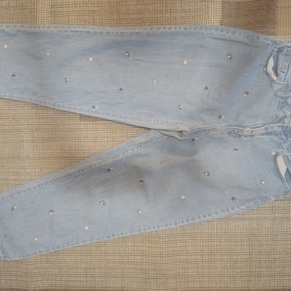 Universal Thread Light Wash Boyfriend Jeans with Metallic Star Accents
